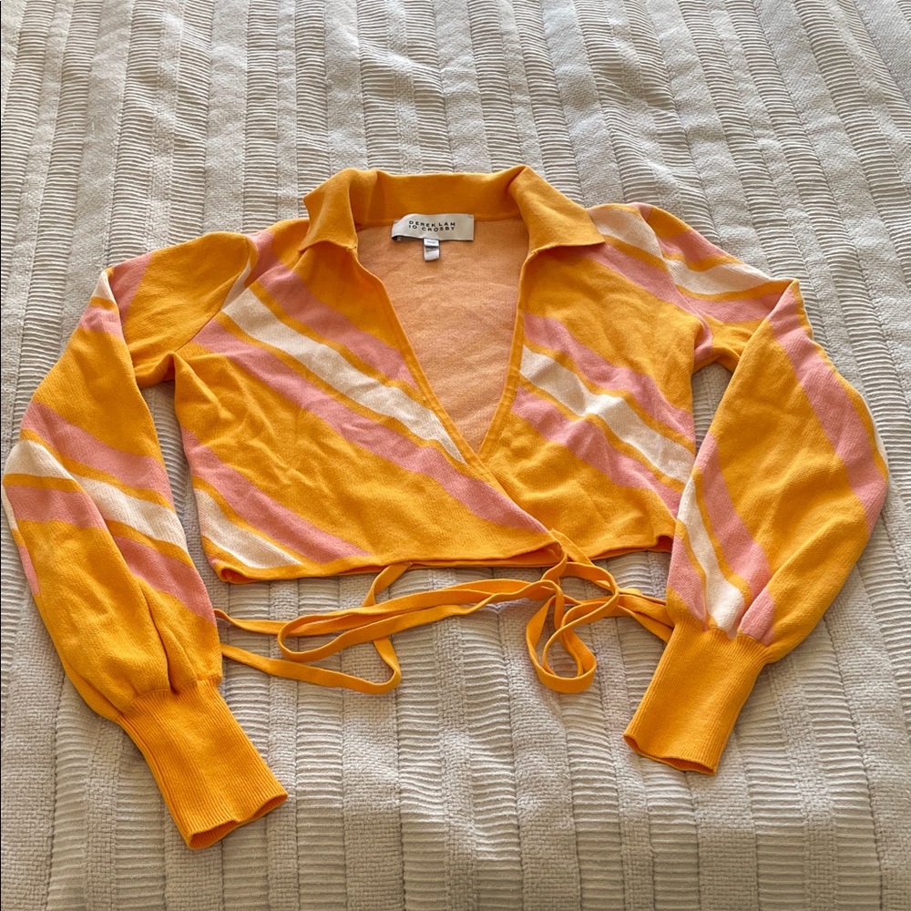 Derek Lam longsleeve wrap crop top